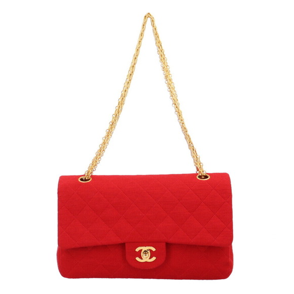 CHANEL Handbags - CHANEL W Flap Matelasse Shoulder Bag Cotton Red Women's